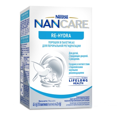 Порошок Nancare Re-Hydra для пероральной регидратации для детей с рождения в пакетиках по 4,5 г №10 в пак.