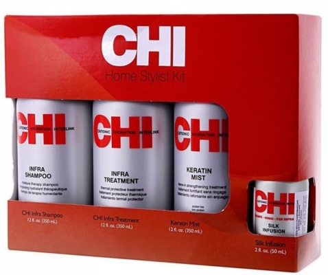 Набор CHI Home Stylist Kit для ежедневного ухода за волосами (шампунь 355мл + маска 355мл + кондиционер 355мл + шелк 59мл)