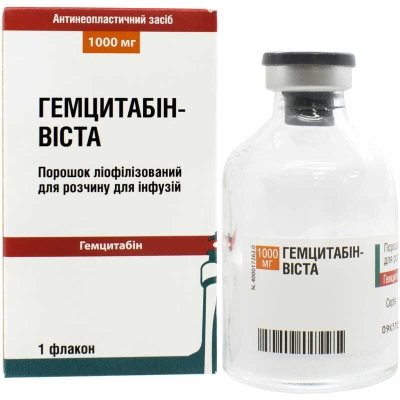 Гемцитабин-Виста порошок лиоф. для р-ра д/инф. по 1000 мг №1 во флак.